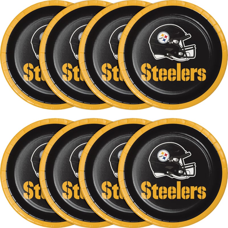 Bulk Pittsburgh Steelers Paper Dessert Plates (96 per Case)