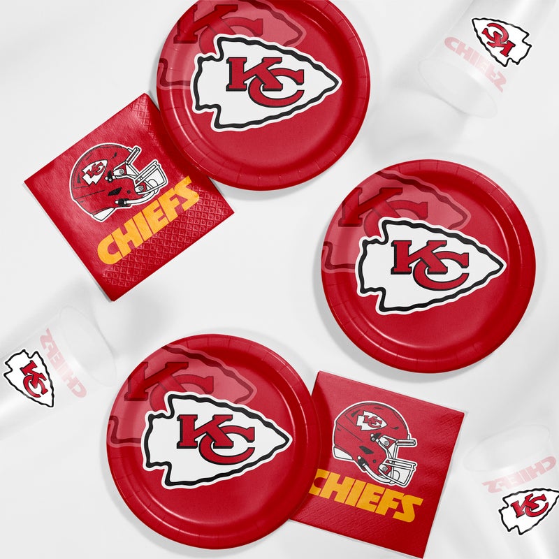Bulk Kansas City Chiefs Paper Dessert Plates (96 per Case)