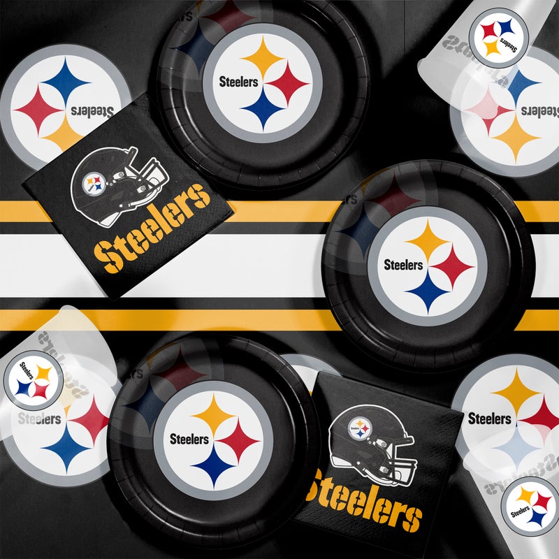 Bulk Pittsburgh Steelers Paper Dinner Plates (96 per Case)