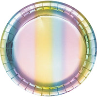 Bulk Iridescent Party Paper Plates (96 per Case)