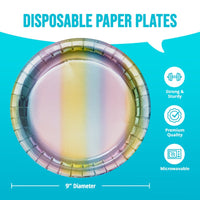 Bulk Iridescent Party Paper Dinner Plates (96 per Case)