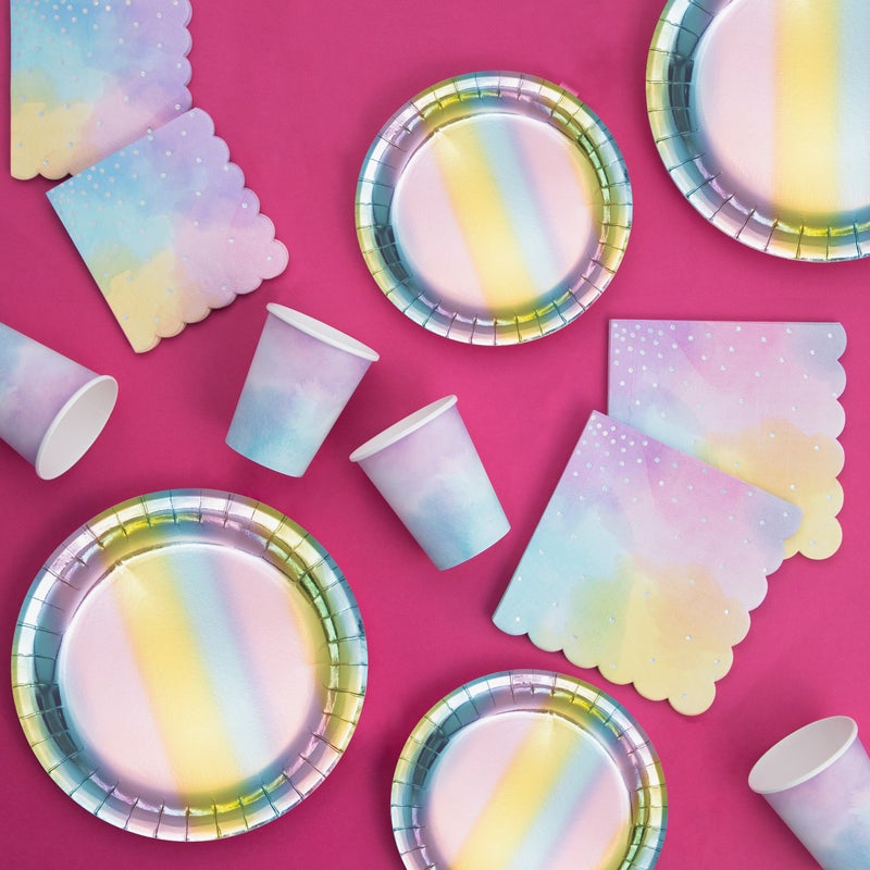 Bulk Iridescent Party Paper Dessert Plates (96 per Case)