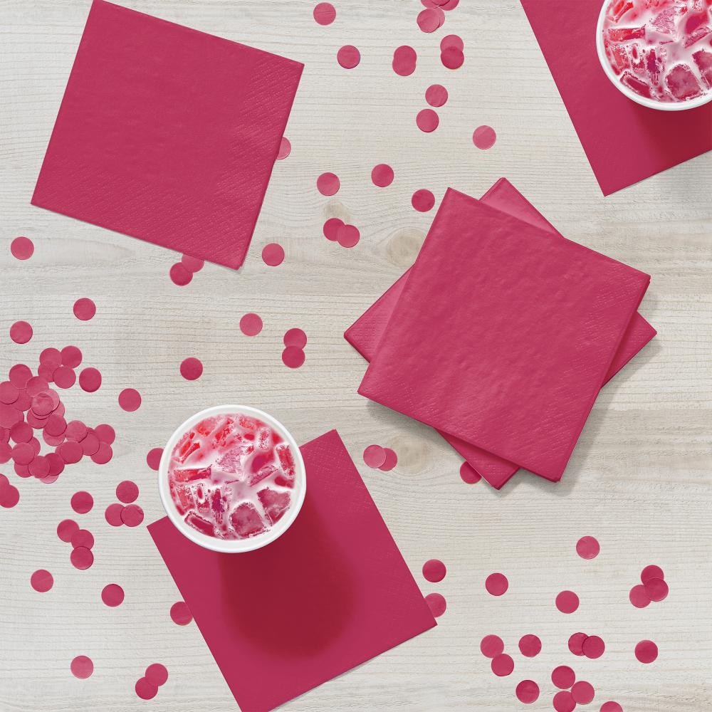 Beverage Napkin 2ply - Hot Magenta Party Decoration from Bulk Party Decorations
