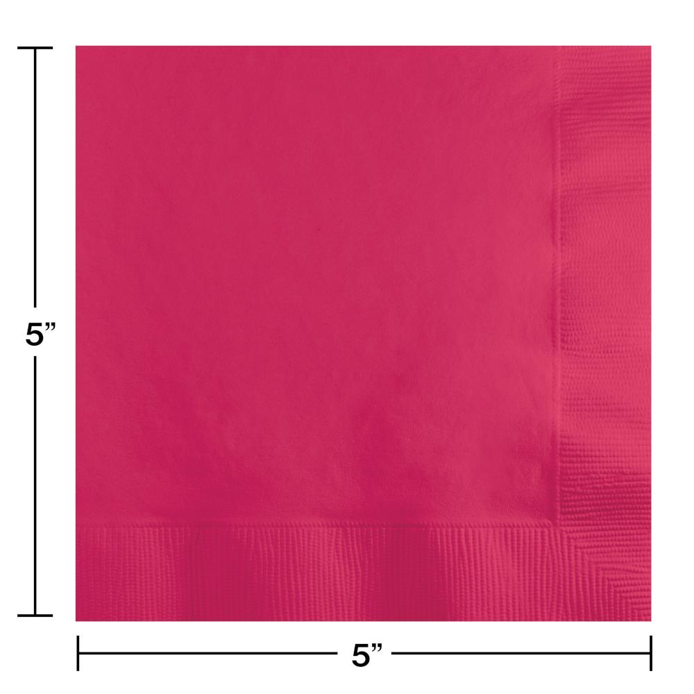 Beverage Napkin 2ply - Hot Magenta Party Decoration from Bulk Party Decorations