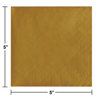 Bulk Glittering Gold Beverage Napkins 2 ply (1200 per Case)