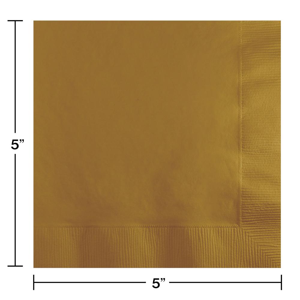 Bulk Glittering Gold Beverage Napkins 2 ply (1200 per Case)