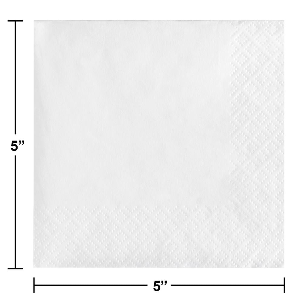 Bulk White 2 Ply Beverage Napkins (1200 per Case)