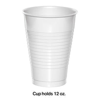240ct Bulk White 12 oz Plastic Cups