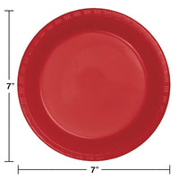 240ct Bulk Classic Red Plastic Dessert Plates