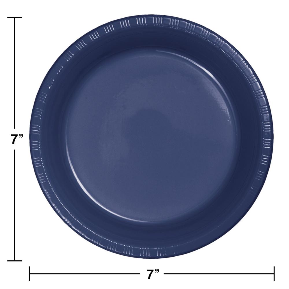 240ct Bulk Navy Plastic Dessert Plates