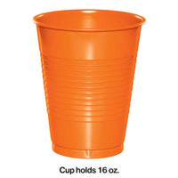 240ct Bulk Sunkissed Orange 16 oz Plastic Cups