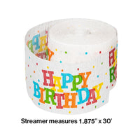Bulk Happy Birthday Streamers (12 per Case)