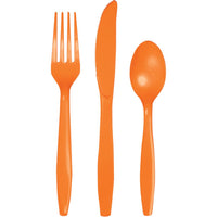 216ct Bulk Value Friendly Sunkissed Orange Assorted Plastic Cutlery