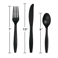 216ct Bulk Black Velvet Value Friendly Assorted Plastic Cutlery
