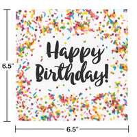 192ct Bulk Confetti Sprinkles Birthday Luncheon Napkins