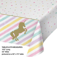 6ct Bulk Sparkle Unicorn Plastic Table Covers