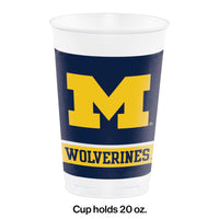 96ct Bulk University of Michigan 20 oz Plastic Cups