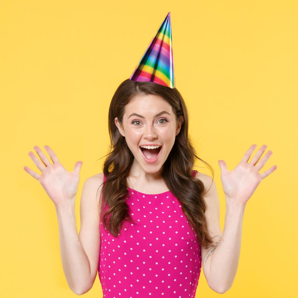 96ct Bulk Rainbow Foil Party Hats