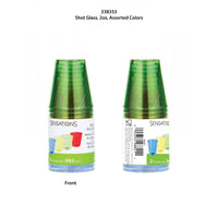 192ct Bulk 2 oz Assorted Color Plastic Shot Glasses