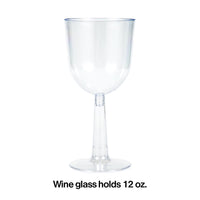 48ct Bulk 12 oz Plastic Wine Glasses