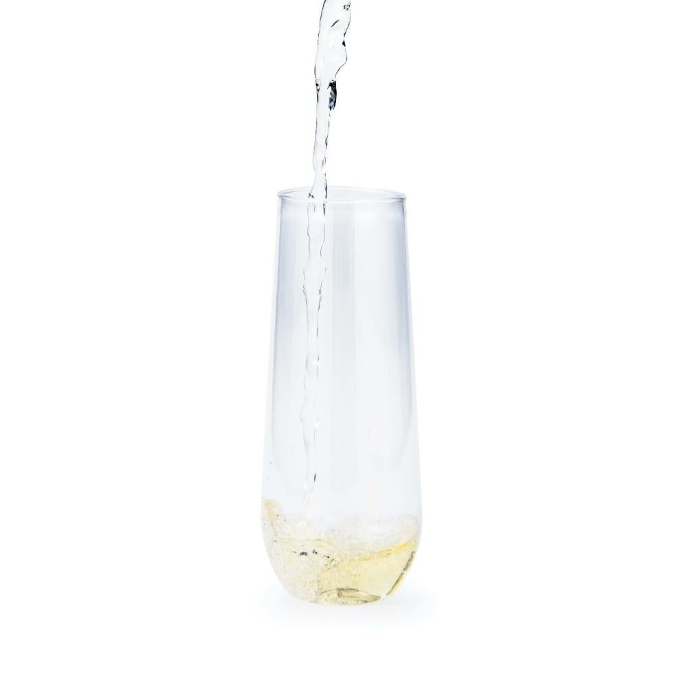 24ct Bulk 9 oz Plastic Stemless Champagne Flutes