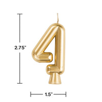 12ct Bulk Gold Number 4 Candles