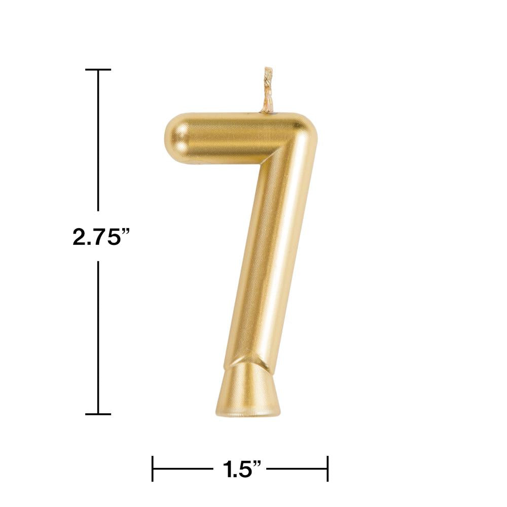 12ct Bulk Gold Number 7 Candles
