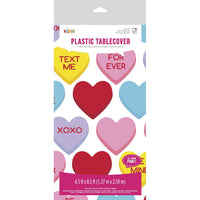 12ct Bulk Candy Hearts Valentine's Day Plastic Table Covers