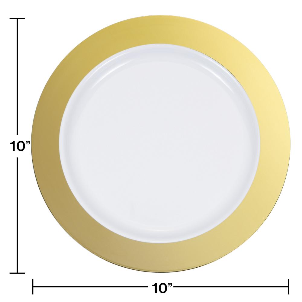 120ct Bulk Gold Rim Plastic Banquet Plates