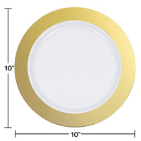120ct Bulk Gold Rim Plastic Banquet Plates