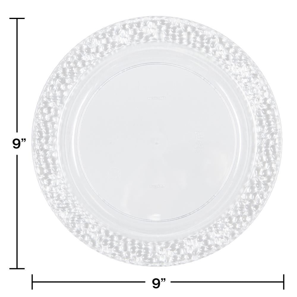 120ct Bulk Clear Pebble Plastic Dinner Plates