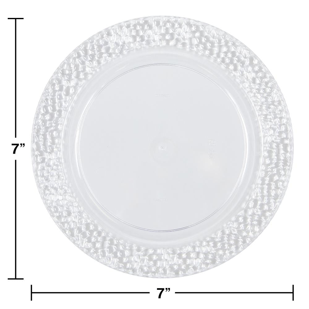 120ct Bulk Clear Pebble Plastic Dessert Plates