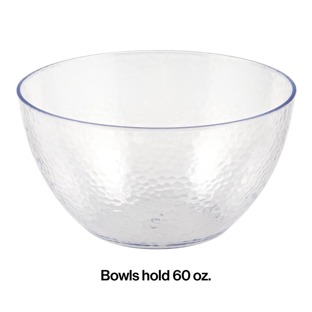 12ct Bulk Clear Pebble 60 oz Plastic Bowls