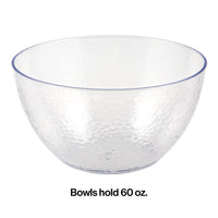 12ct Bulk Clear Pebble 60 oz Plastic Bowls