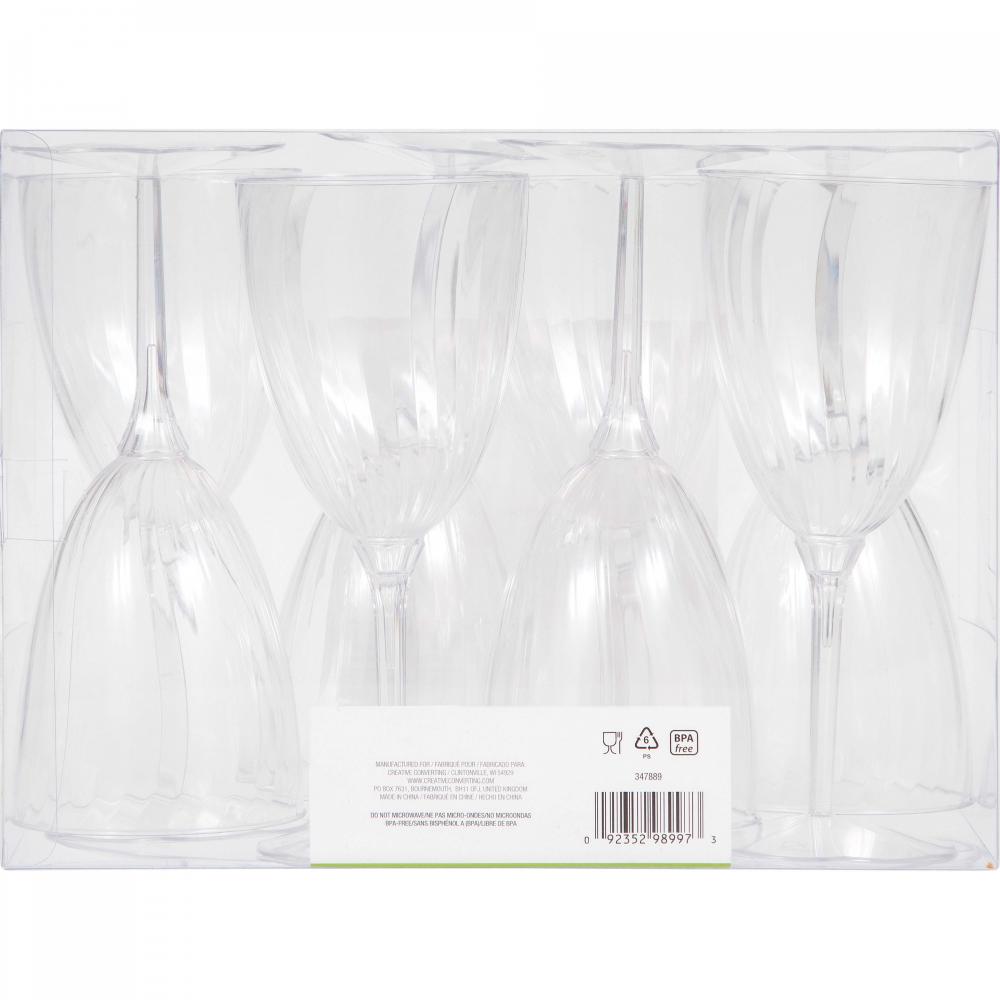 96ct Bulk Clear 8 oz Plastic Wine Glasses