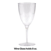 96ct Bulk Clear 8 oz Plastic Wine Glasses
