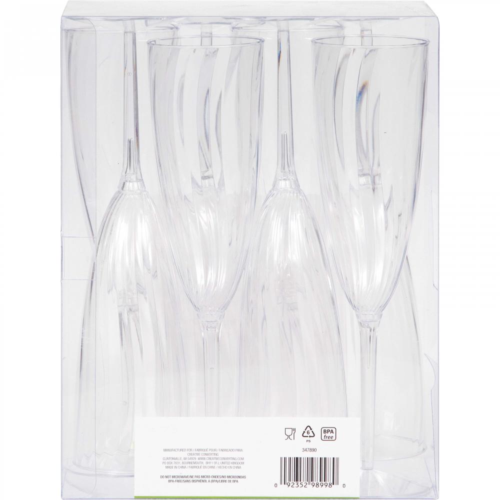96ct Bulk Clear 6 oz Plastic Champagne Glasses