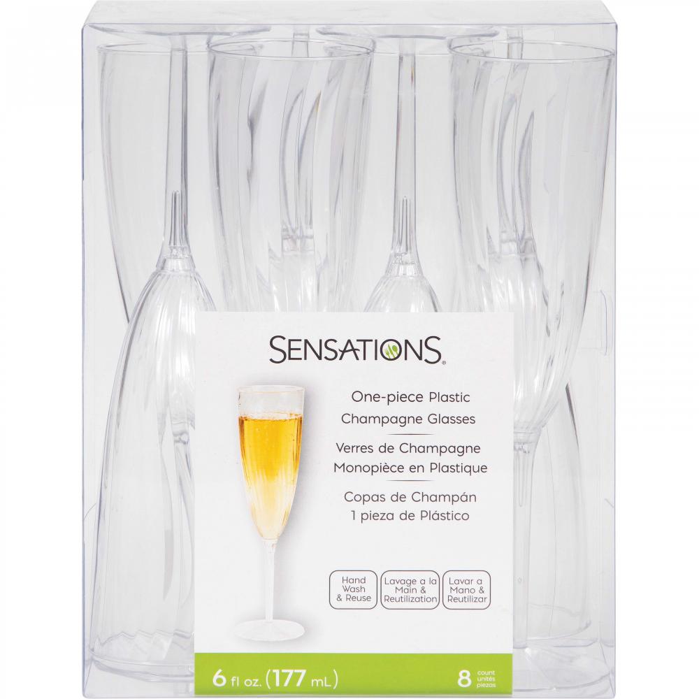 96ct Bulk Clear 6 oz Plastic Champagne Glasses