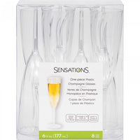 96ct Bulk Clear 6 oz Plastic Champagne Glasses