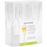 96ct Bulk Clear 6 oz Plastic Champagne Glasses