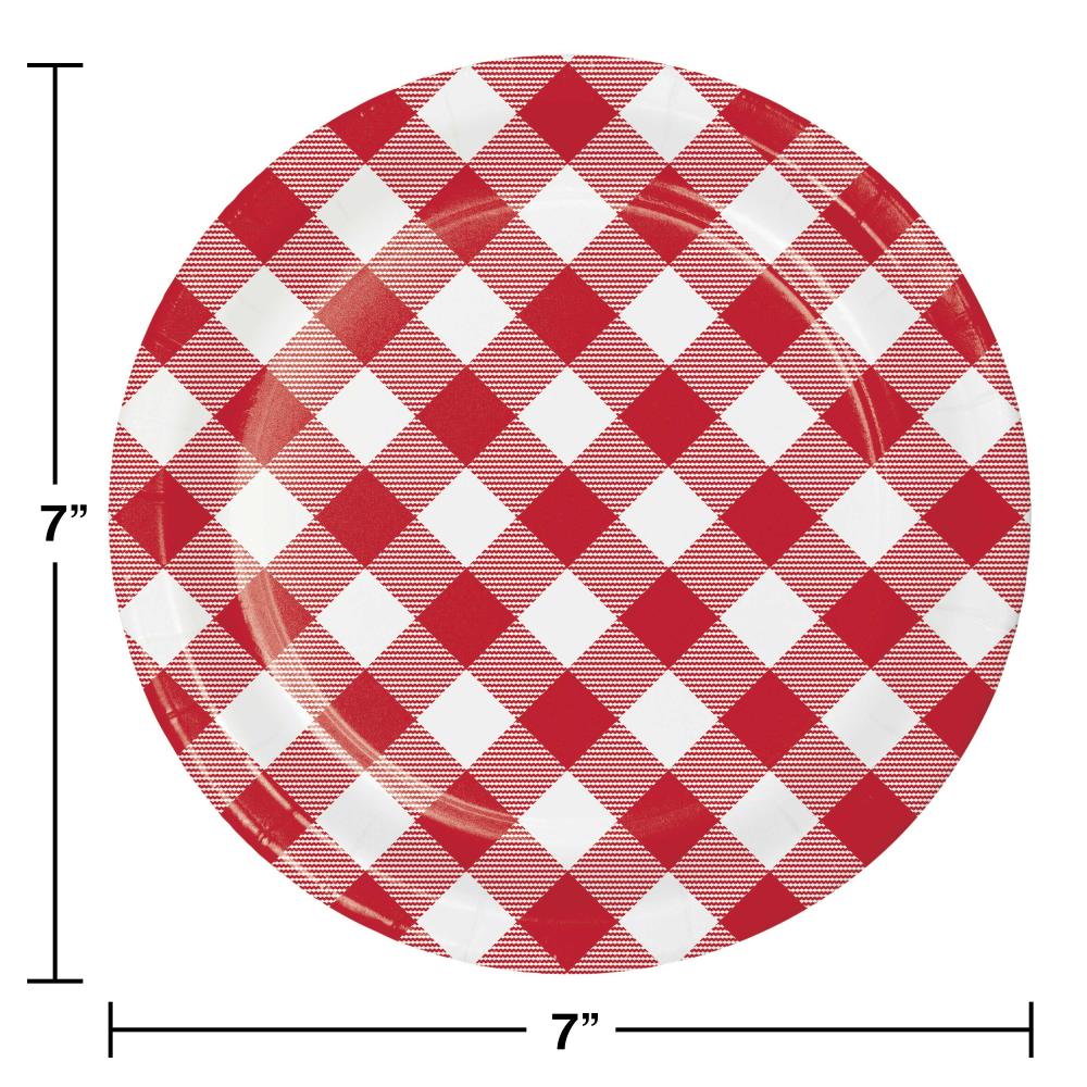 96ct Bulk Classic Gingham Dessert Plate