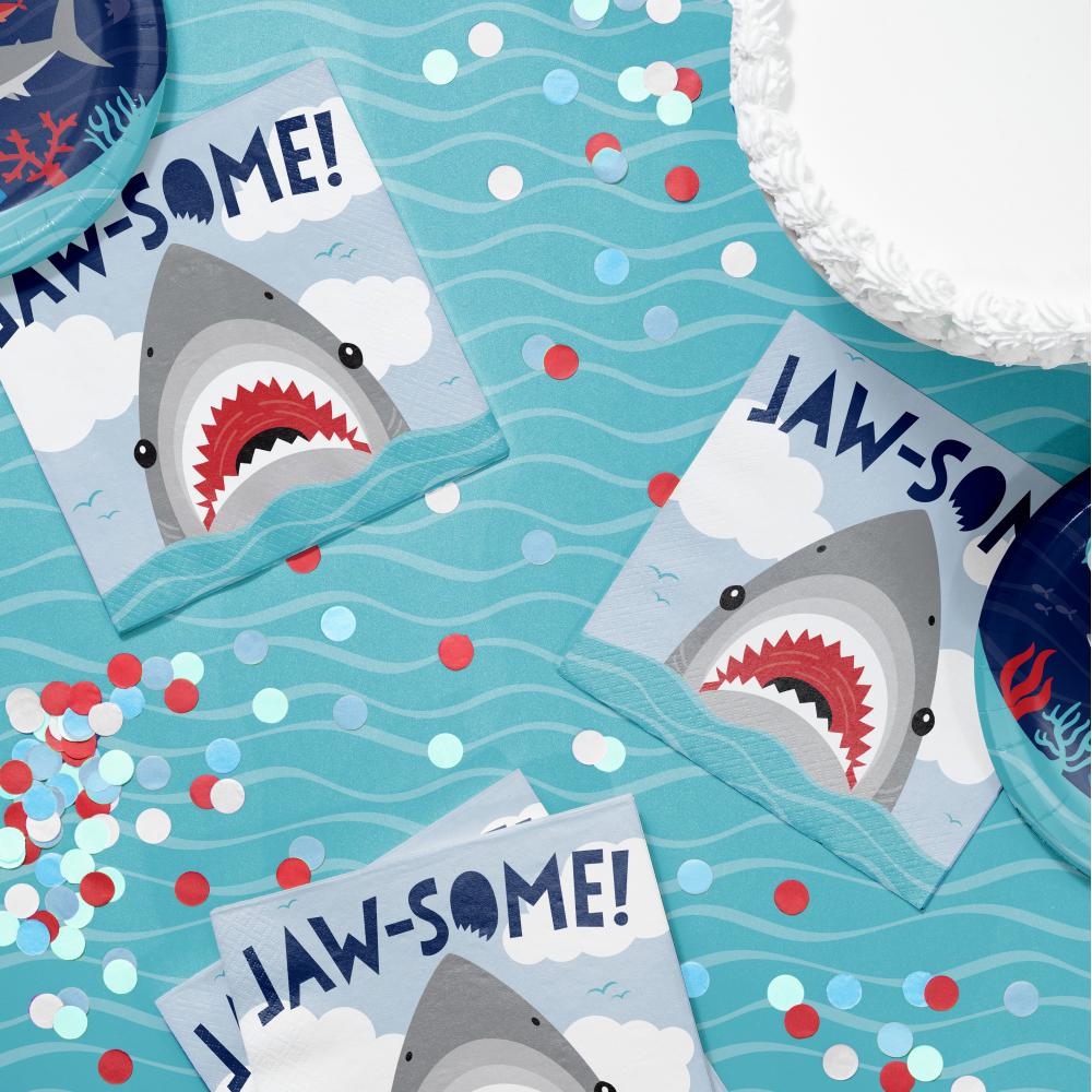 192ct Bulk Shark Party Jaw-Some Luncheon Napkins