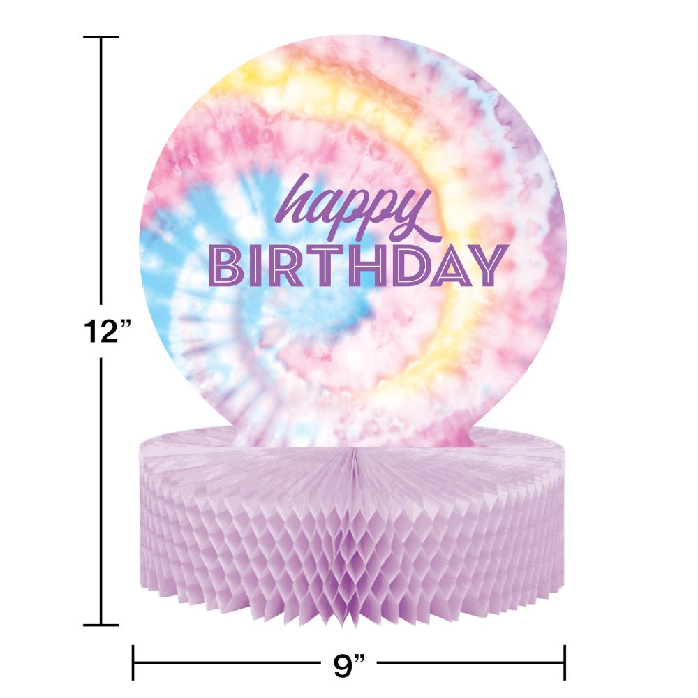 6ct Bulk Tie Dye Party Happy Birthday Centerpieces