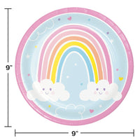 Dinner Plate - Happy Rainbow Party Decoration from Bulk Party Decorations