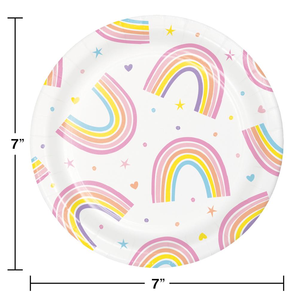 Luncheon Plate - Happy Rainbow Party Decoration from Bulk Party Decorations