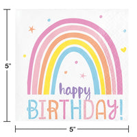 Beverage Napkin - Happy Rainbow Party Decoration from Bulk Party Decorations