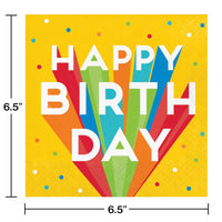 Happy Birthday Bash Paper Luncheon Napkins (Case of 192) by Creative Converting