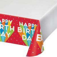 Happy Birthday Bash Plastic Tablecloths (Case of 12) by Creative Converting