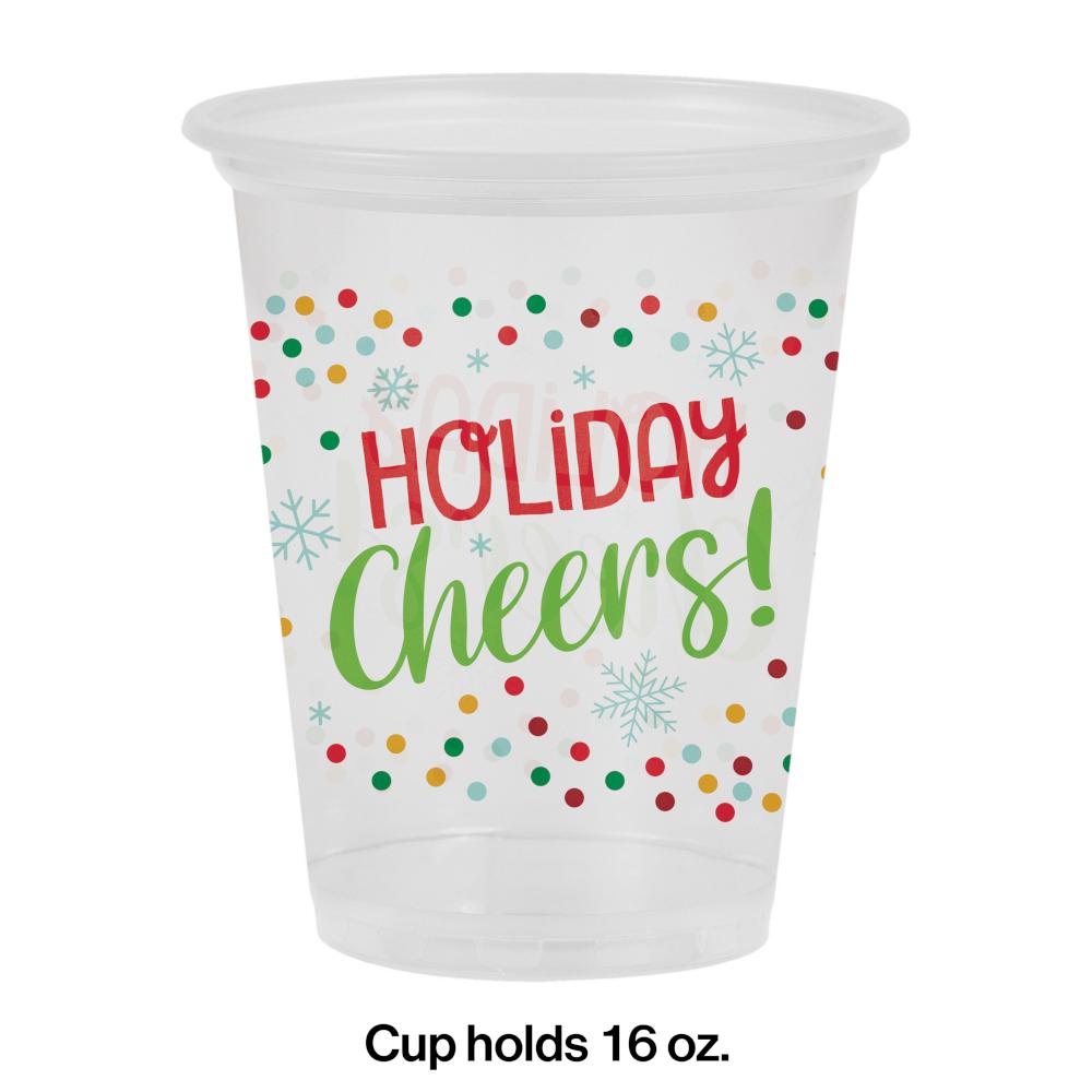 Bulk 96ct Clear Holiday Cheers Plastic Cups 