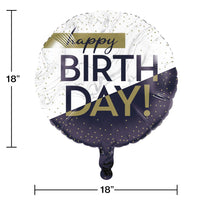 10ct Bulk Navy and Gold Birthday Mylar Balloons